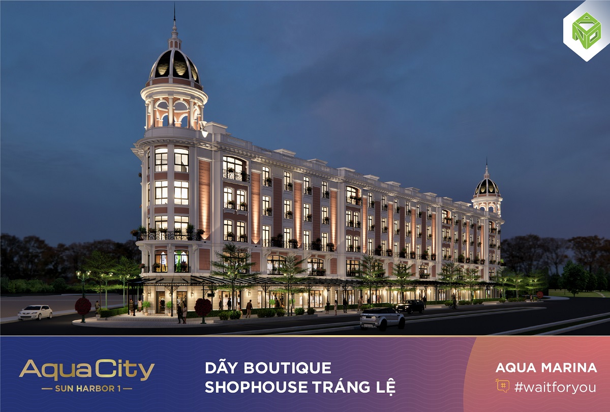 Thiết kế dãy Shophouse Aqua Marina Sun Harbor 1 