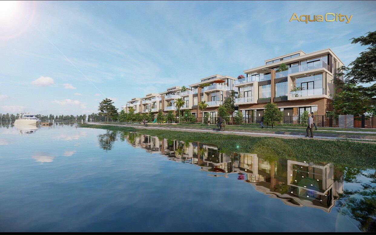 Thiết kế dãy biệt thự view sông tại khu đô thị Aqua City của Novaland