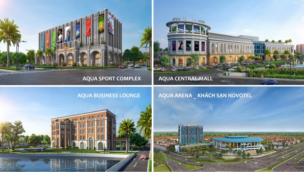 Aqua Central Mall lả một trong những tiện ích có quy mô lớn nhất tại dự án Aqua City